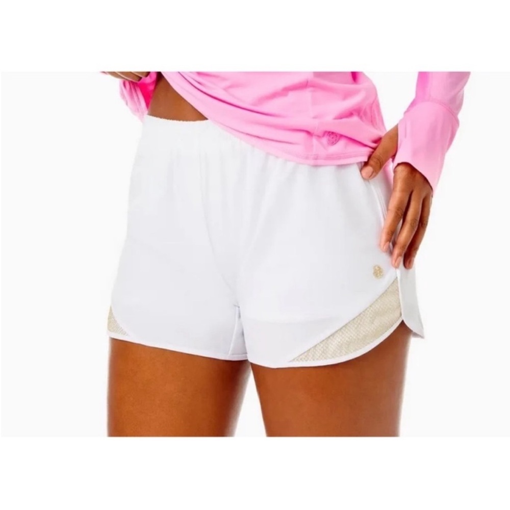 Lilly Pulitzer White Athletic Shorts Lightweight Design